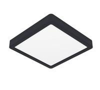 Eglo Fueva 6 Lámpara de techo LED cuadrada, de superficie, de plástico, en blanco y negro, color luz blanco cálido o blanco frío, diámetro de 22 x 22 cm