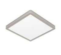 Eglo Fueva 6 Lámpara de techo LED, cuadrada, lámpara de superficie de metal plateado y plástico blanco, iluminación de techo blanco cálido y blanco frío, 29 x 29 cm