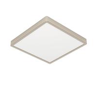 Eglo Fueva 6 Lámpara de techo LED, cuadrada, lámpara de superficie de metal plateado y plástico blanco, iluminación de techo blanco cálido y blanco frío, 29 x 29 cm