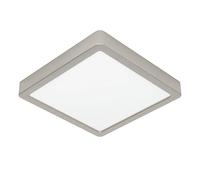 Eglo Fueva 6 Lámpara de techo LED, cuadrada, lámpara de superficie de metal plateado y plástico blanco, iluminación de techo blanco cálido y blanco frío, 22 x 22 cm
