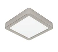 Eglo Fueva 6 Lámpara de techo LED, cuadrada, lámpara de superficie de metal plateado y plástico blanco, iluminación de techo blanco cálido y blanco frío, 15 x 15 cm