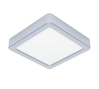 EGLO Fueva 6 Lámpara de techo LED para baño, 15 x 15 cm, acero cromado | y plástico en color blanco, luz blanca cálida y fría, IP44