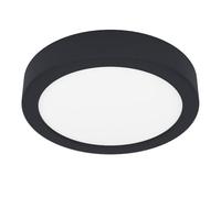 Eglo Fueva 6 Lámpara de techo LED redonda para baño, de plástico, en blanco y negro, color luz blanco cálido o blanco frío, IP44, diámetro de 16,5 cm