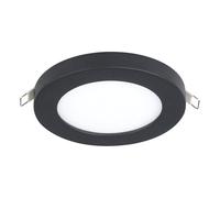 EGLO Fueva Flex Foco empotrable led, lámpara de techo redonda fabricada en aluminio, en negro y plástico blanco, luz empotrable en blanco neutro, diámetro de 11,7 cm