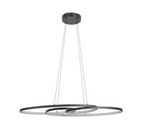 Eglo Gianella Lámpara colgante led adecuada para mesa de comedor, fabricada en metal negro y plástico blanco, lámpara colgante blanco cálido