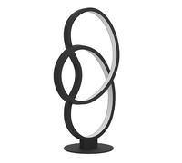 EGLO Gianella Lámpara de mesa led, lámpara curvada para mesilla de noche, lámpara decorativa fabricada en metal negro, para dormitorio y salón, blanco cálido