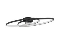 Eglo Gianella Lámpara de techo led, lámpara de techo regulable por niveles, lámpara de salón de metal negro y plástico blanco, blanco cálido, 88 cm