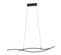 Eglo Grisolia Lámpara colgante LED sobre mesa de comedor, lámpara de comedor curvada, lámpara de salón de metal y plástico en negro, color de luz blanco cálido, 140 cm