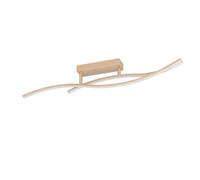 Eglo Grisolia Lámpara de techo LED, lámpara de techo curvada, lámpara de salón de metal y plástico, aspecto de madera, blanco neutro, 84,9 cm