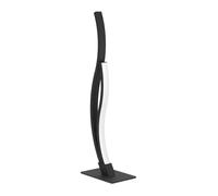 Eglo Grisolia Lámpara LED para mesita de noche, curvada, decoración de habitación, dormitorio, salón, lámpara de metal y plástico en negro, blanco neutro, 45,5 cm