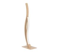 Eglo Grisolia Lámpara LED para mesita de noche, curvada, decoración de habitación, dormitorio, salón, lámpara de metal y plástico efecto de madera, blanco neutro, 45,5 cm