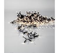 Eglo Guirnalda luminosa exterior Crispy Ice White, iluminación navideña | para jardín, cadena LED, plástico negro y transparente, luz cálida, IP44, 2500 cm