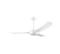 EGLO Hoi An Ventilador de techo con 3 aspas y mando a distancia, fabricado en madera laminada de buen calidad en color blanco mate, con motor CA y un diámetro de 137 cm