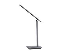 Eglo Iniesta Lámpara de mesa led recargable, lámpara táctil y regulable para mesilla de noche. Lámpara de escritorio con función de carga USB, plástico blanco y gris, blanco cálido-blanco frío