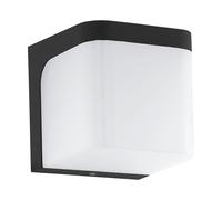 Eglo JORBA lámpara de Pared, fundición de Aluminio, Gris Oscuro/Blanco, 11 x 11 x 11 cm