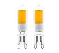 Eglo Juego de 2 lámparas LED G9 con casquillo, 2 bombillas enchufables, 2 V cada una (corresponde a 20 V), 200 lúmenes, luz blanca cálida, 3000k, pasador del foco Ø 1,6 cm