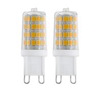Eglo Juego de 2 lámparas LED G9 con casquillo, 2 bombillas enchufables, 3 V cada una (corresponde a 30 V), 320 lúmenes, luz blanca neutra, 4000k, patilla de la bombilla Ø 1,6 cm