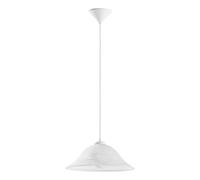 EGLO Lámpara colgante Albany, lámpara suspendida clásica de una luz | lámpara de techo de plástico y vidrio alabastro blanco, lámpara para mesa de comedor, lámpara de cocina con casquillo E27