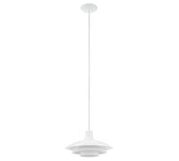 Eglo Lámpara colgante Almozar, lámpara suspendida de 1 luz, lámpara de techo de metal, lámpara para comedor blanca, lámpara de salón con casquillo E27