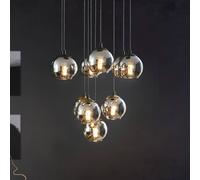EGLO Lámpara colgante Ariscani, negra, Ø 65 cm, acero/vidrio, 10 luces.