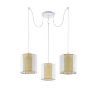 Eglo Lámpara colgante Arnhem, 3 luces vintage, boho, hygge, acero, papel