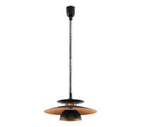 Eglo Lámpara colgante Brenda, lámpara suspendida de 1 luz, hecha de metal y plástico, lámpara para mesa de comedor en negro y cobre, lámpara de salón colgante con casquillo E27, Ø 43 cm