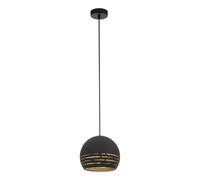 Eglo Lámpara colgante Camastra, lámpara suspendida de 1 luz, hecha de acero, color negro y dorado, casquillo E27, diámetro 22,5 cm