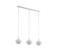 EGLO Lámpara colgante Camborne, lámpara suspendida moderna de 3 luces | luminaria de metal, lámpara para mesa de comedor en blanco, lámpara de salón colgante con casquillo E27, largo 89 cm