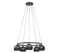 EGLO Lámpara colgante Cantallops de 5 focos, moderna y elegante, de acero en negro, para mesa de comedor, para salón, con casquillo E14