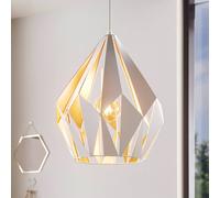 EGLO Lámpara colgante Carlton, blanco-oro, Ø 31cm