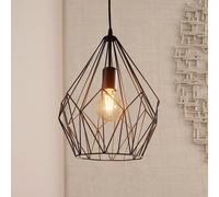 EGLO Lámpara colgante Carlton diseño jaula, negro Ø31cm