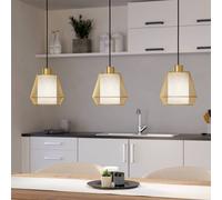 EGLO Lámpara colgante Ciudadela, negro/latón, 3 luces.