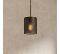 Eglo Colomera Lámpara colgante, elegante, ideal para colocar encima de la mesa del comedor, lámpara colgante de metal negro y ahumado, con casquillo E27, diámetro de 15 cm