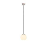 Eglo Lámpara colgante Cominio, iluminación de techo de una luz para mesa de comedor, foco suspendida de comedor de vidrio satinado y metal en color topo, casquillo E27, Ø 18,5 cm