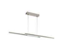 Eglo Lámpara colgante connect LED Fraioli-C, 2 luces, aluminio y plástico | en níquel mate y blanco, cambio de temperatura (cálido, neutro, frío), RGB, regulable, largo 105,5 cm