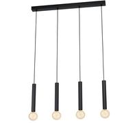 Eglo Lámpara colgante Cortenova, lámpara suspendida industrial de 4 luces | lámpara de techo de acero negro, luz para mesa de comedor, lámpara de salón colgante con casquillo E27