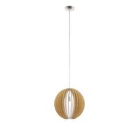 Eglo Lámpara colgante Cossano vintage 1 luz en acero y arce níquel mate Ø 50 cm E27