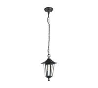 EGLO Lámpara colgante de exterior Laterna 4, lámpara de exterior de 1 foco, luz colgante de aluminio fundido y cristal, color negro, portalámpara E27, IP44