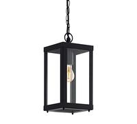 EGLO Lámpara colgante exterior Alamonte 1, lámpara exterior de una luz | lámpara colgante de acero galvanizado, color: negro, vidrio: transparente, casquillo: E27, IP44