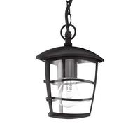 EGLO lámpara colgante exterior Aloria, luminaria exterior de una luz | lámpara suspendida de fundición de aluminio y plástico, color negro, casquillo E27, IP44