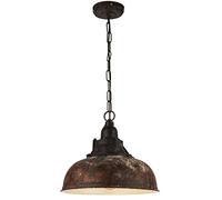 Eglo Lámpara colgante GRANTHAM 1, lámpara de suspensión vintage con 1 bombilla de estilo industrial, lámpara suspendida retro de acero y plástico, color marrón antiguo, negro, casquillo E27