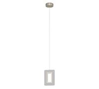 Eglo Lámpara colgante LED Enaluri, lámpara suspendida de 1 luz, lámpara de techo de acero y plástico, lámpara para comedor en níquel mate, satinada, lámpara de salón colgante, luz blanca cálida
