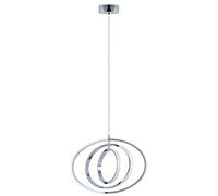 EGLO Lámpara colgante LED Pausia, 3 focos, regulable, de acero, aluminio y plástico, lámpara de mesa de comedor, lámpara colgante en cromo, color blanco