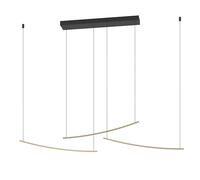 Eglo Lámpara colgante LED Vileggi, sistema de cable, regulable, con Dip Switch, para comedor, metal latón, luz cálida-fría, 3600 lúmenes