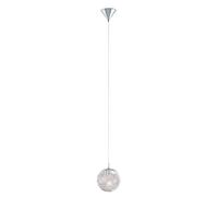 Eglo Lámpara colgante Luberio, 1 luz, metal cromado y aluminio, vidrio transparente, para comedor o salón, portalámparas E27