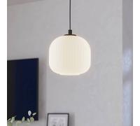 EGLO Lámpara colgante Mantunalle, Ø 20 cm, blanco/negro, cristal