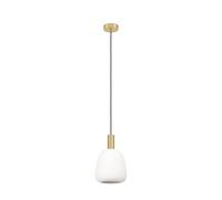 Eglo Lámpara colgante Manzanares, 1 luz, para comedor, metal latón, bolas de vidrio opal mate blanco, casquillo E27, Ø 22,5 cm