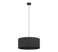 Eglo Lámpara colgante Maserlo 1, lámpara suspendida vintage de 1 luz, lámpara de techo de acero y textil en negro, lámpara para comedor o salón colgante con casquillo E27, Ø 53 cm