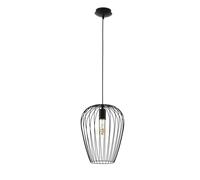 Eglo Lámpara colgante Newton, lámpara de techo vintage de 1 foco, lámpara colgante retro de acero, color negro, portalámparas E27, diámetro 27,5 cm