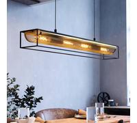 EGLO Lámpara colgante Nohales, 112 cm, color negro/latón, 4 luces.